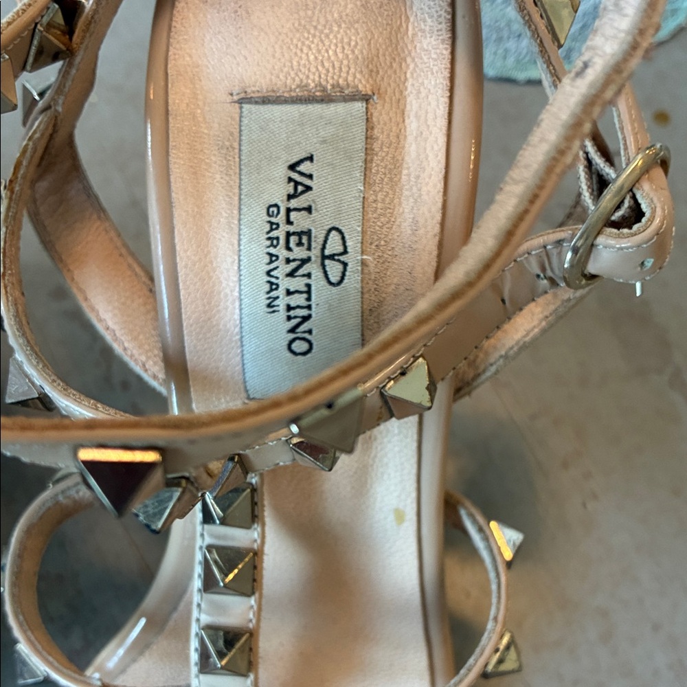 Valentino Rockstud Strappy Heels - Beige - Picture 2 of 14